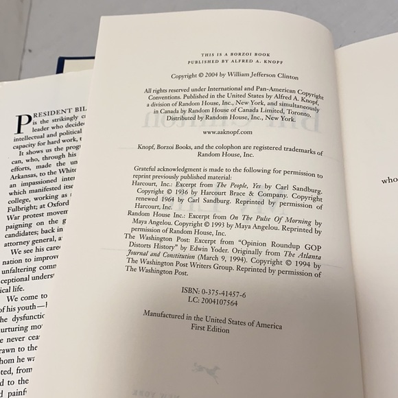 Bill Clinton “My Life” 955 Page Autobiography - Picture 5 of 9